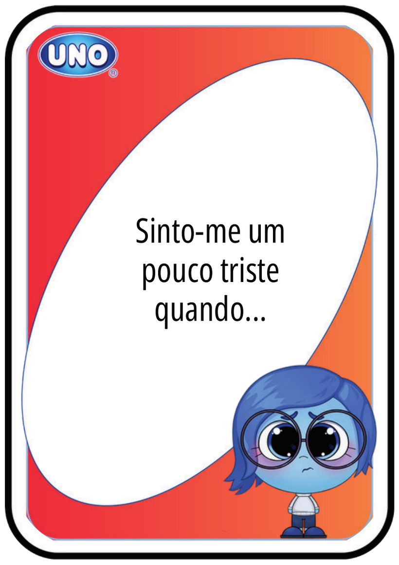 Carta do jogo sobre tristeza